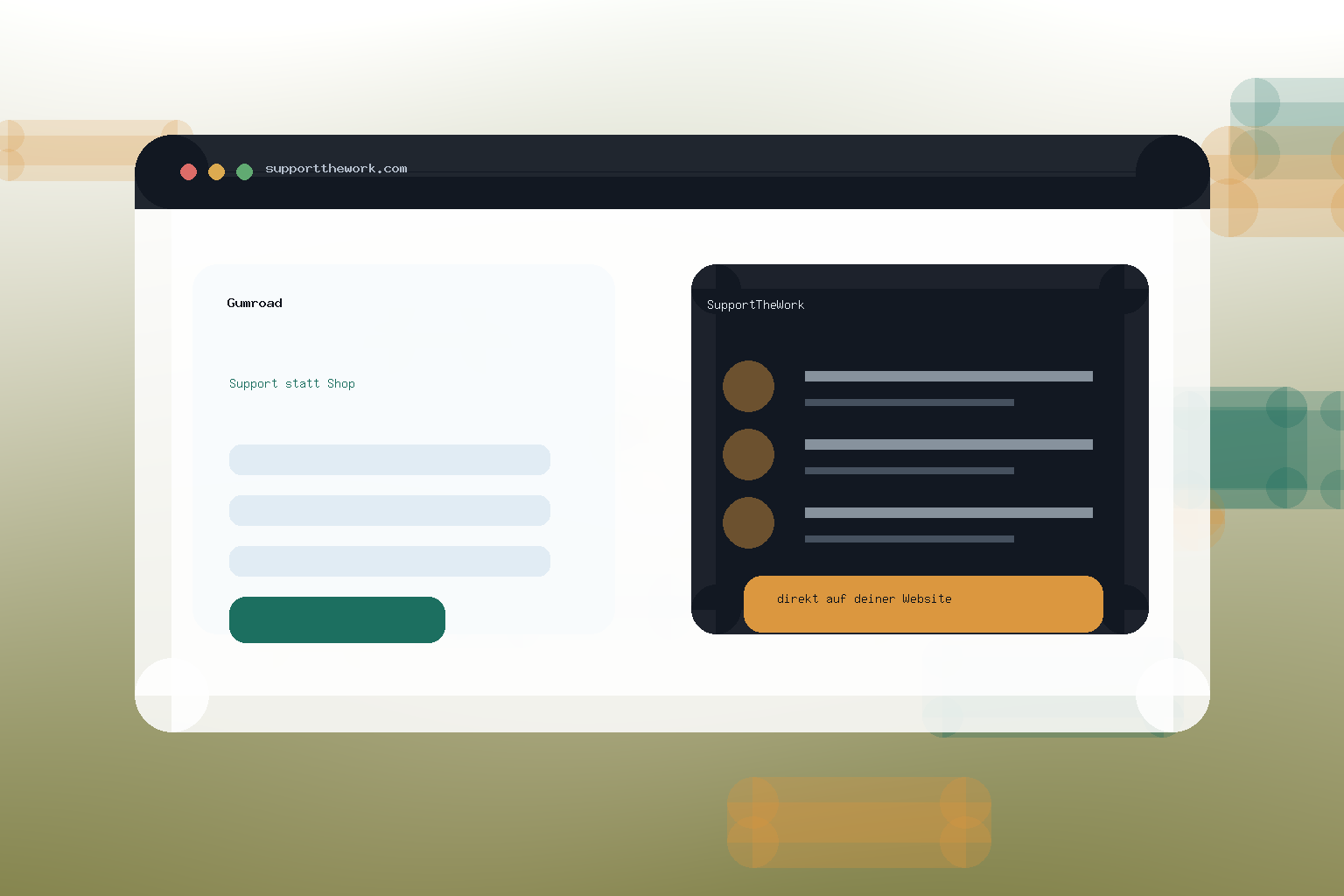 Vergleichsgrafik für SupportTheWork als Gumroad Alternative